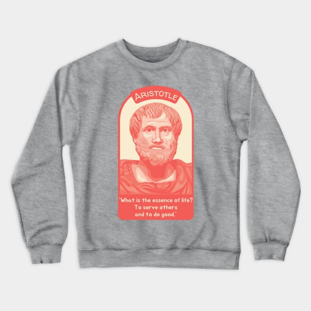 Aristotle Portrait and Quote Crewneck Sweatshirt by Slightly Unhinged